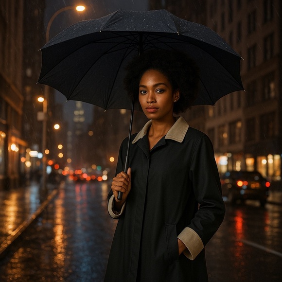 London Fog Black Hooded Trench Coat Floral Lining Women’s XL Rain Jacket - Picture 14 of 15